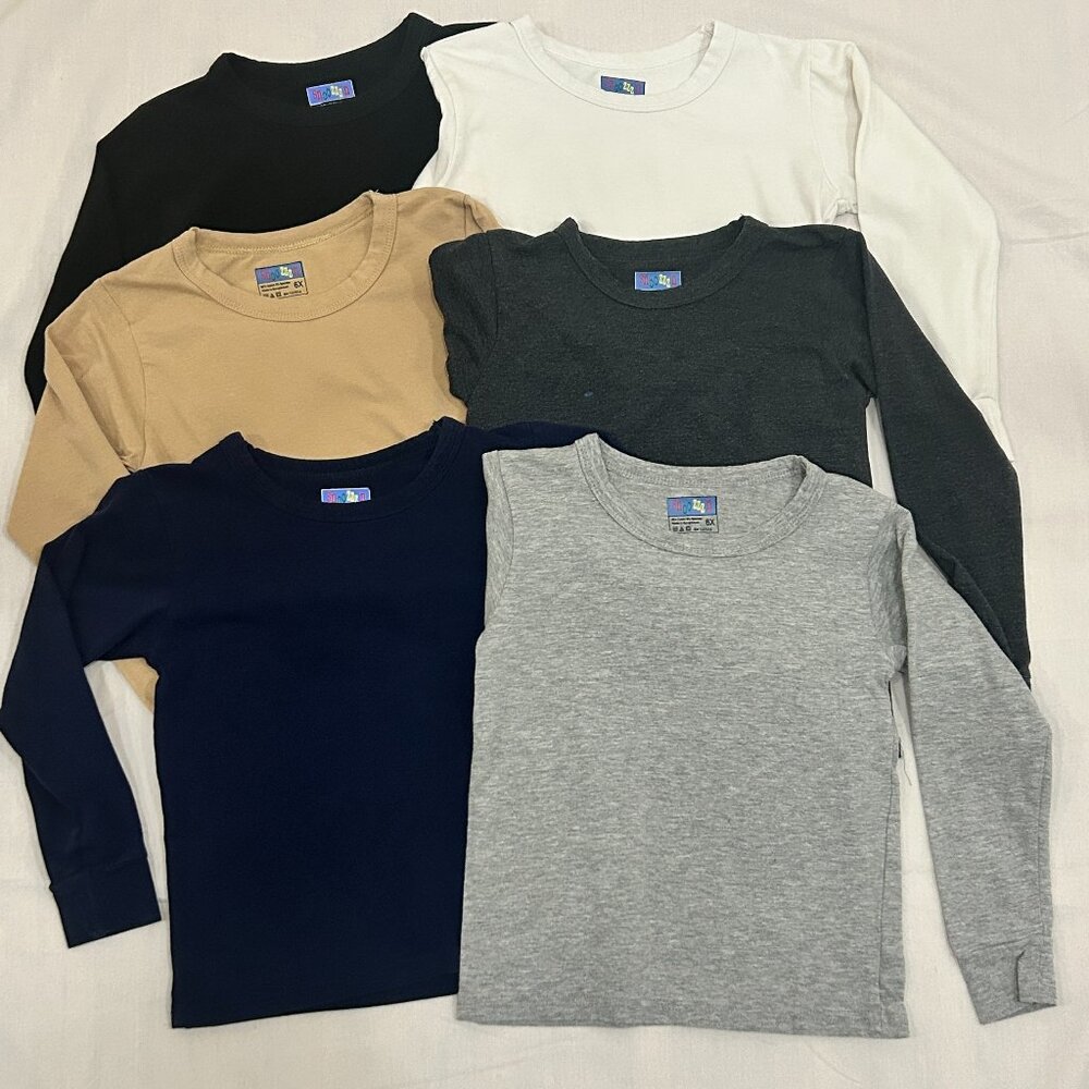 Bundle: (6) Long Sleeves Solid Shirts - Size 6x